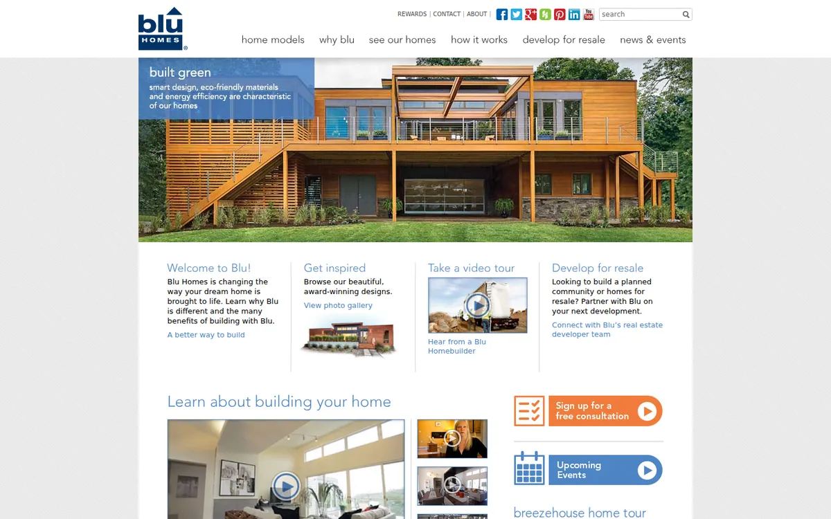 Blu Homes — website screenshot